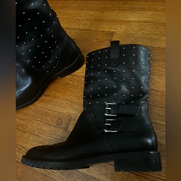 Motorcycle boot studded Harley Davidson style Mid ankle boot pull on leather - Picture 8 of 8